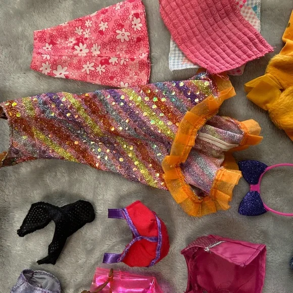 Vintage Barbie other Doll Clothes Pants Shirts Dresses Accessories Lot - Picture 2 of 7